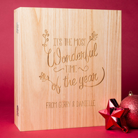 Personalised 3 Bottle Luxury Wooden Wine Box - It
