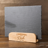 Personalised 5 Piece Slate Cheeseboard Set - The World