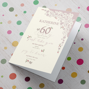 Personalised 60th Birthday Card - You