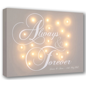 Personalised Always & Forever Illuminated Canvas