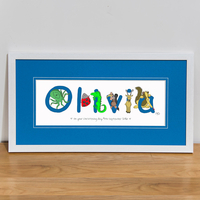 Personalised Animal Name Frame - For Girls