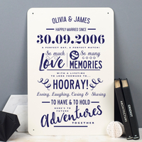 Personalised Anniversary Metal Sign