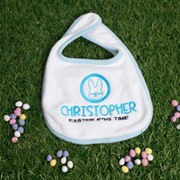 Personalised Baby Bib For Boys - Easter Bunny