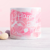 Personalised Baby Mug - Pink Easter Bunny