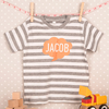 Personalised Baby Striped T-Shirt - Speech Bubble