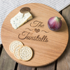 Personalised Barrel Top Oak Chopping Board - Family Heart
