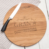 Personalised Barrel Top Oak Chopping Board - Heart Element