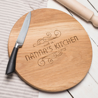 Personalised Barrel Top Oak Chopping Board - Made In