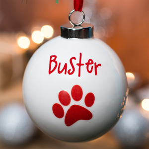Personalised Bauble - Paw Print
