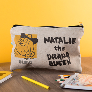 Personalised Beano Big Heads Canvas Pencil Case - Minnie