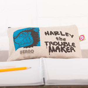 Personalised Beano Big Heads Pencil Case & Pencils - Gnasher