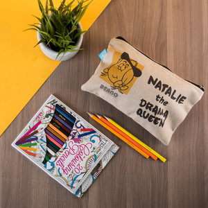 Personalised Beano Big Heads Pencil Case & Pencils - Minnie