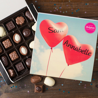 Personalised Belgian Chocolates - Love Hearts