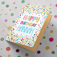 Personalised Birthday Card - Multicoloured Spots