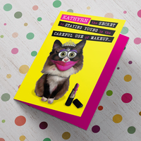 Personalised Birthday Card - Secret To Staying Young Cat