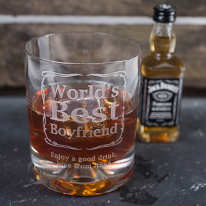 Personalised Birthday Whisky Tumbler and Jack Daniels Miniature - Worlds Best