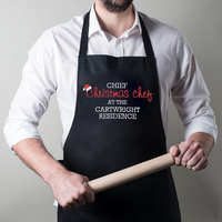 Personalised Black Apron - Chief Christmas Chef