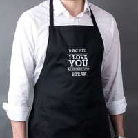 Personalised Black Apron - Love You As Much As