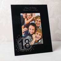 Personalised Black Glass Age 18 Frame