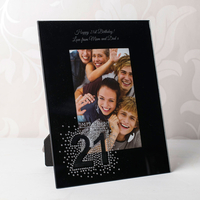 Personalised Black Glass Age 21 Frame
