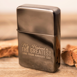 Personalised Black Lighter - The Greatest Husband