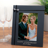 Personalised Black Photo Frame With Crystal Bow - Anniversary