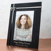 Personalised Black Photo Frame With Crystal Bow