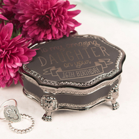 Personalised Black Vintage Jewellery Box - Amazing 16th Birthday,  Any Recipient