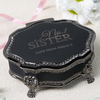 Personalised Black Vintage Jewellery Box - No.1 Sister