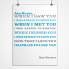 Personalised Blue Love Poem Print