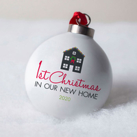 Personalised Bone China Bauble - 1st Christmas In Our New Home