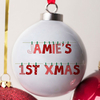 Personalised Bone China Bauble - 1st Christmas Letters