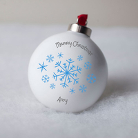 Personalised Bone China Bauble - Blue Snowflake