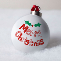 Personalised Bone China Bauble - Christmas Holly