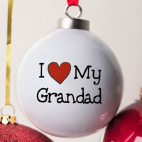 Personalised Bone China Bauble - I Heart My Grandad