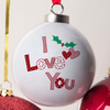 Personalised Bone China Bauble - I Love You Patchwork