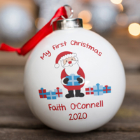 Personalised Bone China Bauble - My First Christmas