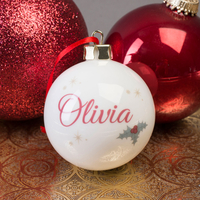 Personalised Bone China Bauble - Name