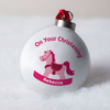 Personalised Bone China Bauble - Pink Christening Toy Horse