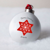 Personalised Bone China Bauble - Red Snowflake