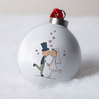 Personalised Bone China Bauble - Wedding Couple