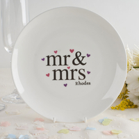 Personalised Bone China Plate - Mr & Mrs