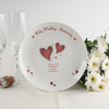 Personalised Bone China Plate - Ruby Anniversary Hearts
