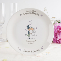Personalised Bone China Plate - Wedding Couple Design