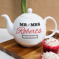 Personalised Bone China Teapot - Mr & Mrs