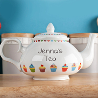 Personalised Bone China Teapot - Pretty As A Cupcake