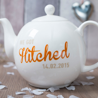 Personalised Bone China Teapot - We Got Hitched