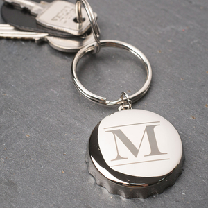 Personalised Bottle Opener Keyring - Initial