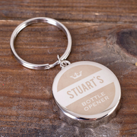 Personalised Bottle Top Keyring With Bottle Opener