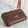 Personalised Brown Leather Manicure Set - Initials